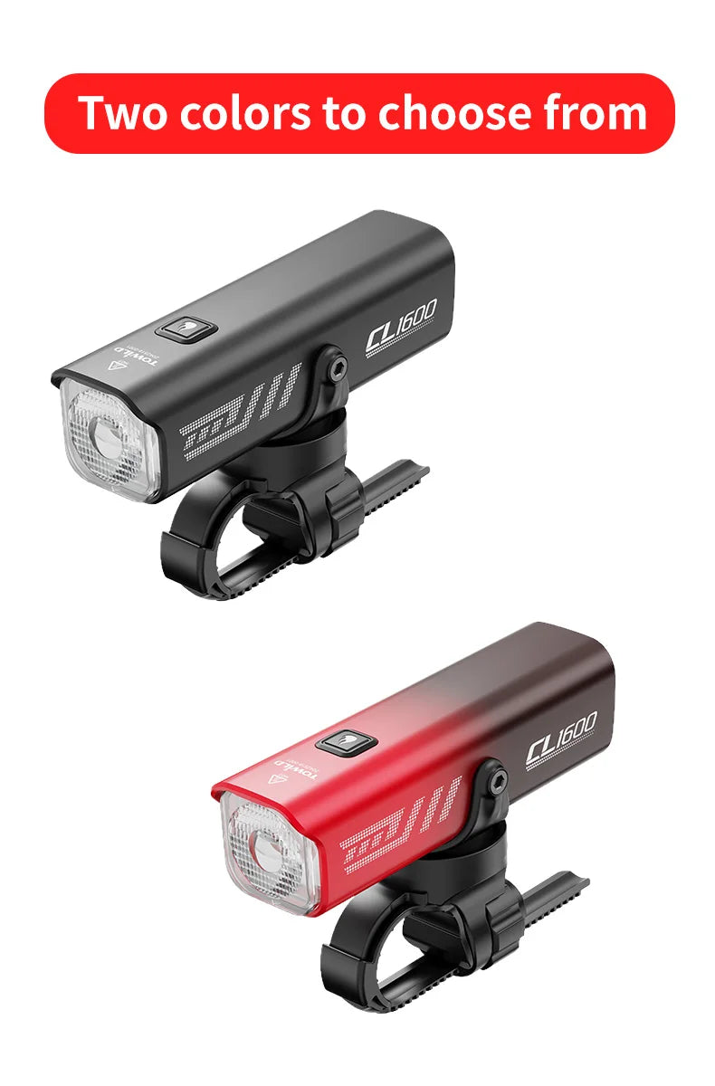 CL1600LM Bicycle Light 5000mAh Bike Light IPX6 Flashlight Aluminum Front Lamp Type-C Charging MTB Road Cycling Headlights