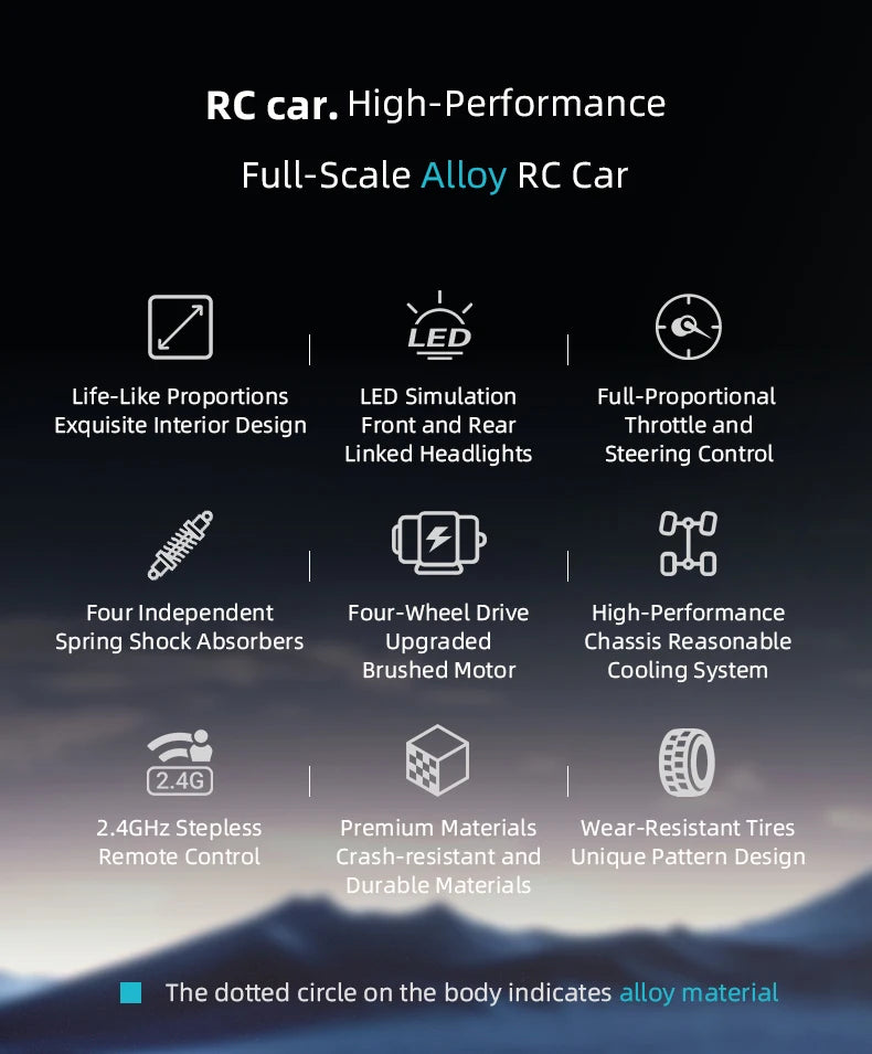 RC Car Alloy Cyber truck Car model Simulation Off-road Vehicle  Camping Equipment Pickup Truck s Toys Boy Gifts