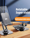 720 Rotate Aluminum Alloy Portable Tablet Holder For iPad Adjustable Flexible Folding Lazy Desktop Live Mobile Phone Stand Mount