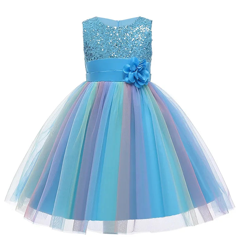 Princess Girl Dress Wedding Birthday Party Frocks for Children Costume Prom Ball Gown Elegant Party Dress For Girls