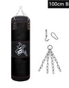 100/120cm Unfilled Heavy Punching Bag Professional Boxing Sandbag with Hanging Accessorie for MMA Muay Thai Kickboxing Taekwondo