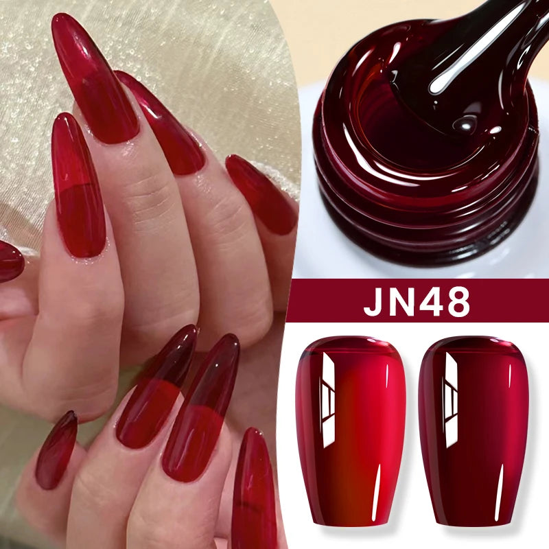 10ml Jelly Nude Gel Nail Polish Autumn Amber Semi Transparent Manicure Soak off UV LED Nails Gel Varnish