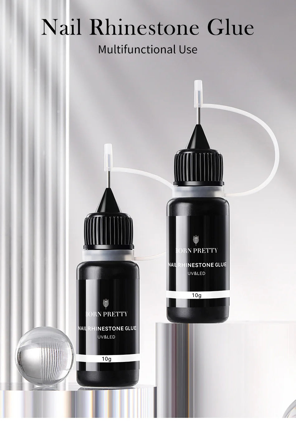 10g Nail Rhinestone Adhesive Glue For Stick The Drill Transparent Nail Glue Soak Off UV LED Nail Art Gel Varnish