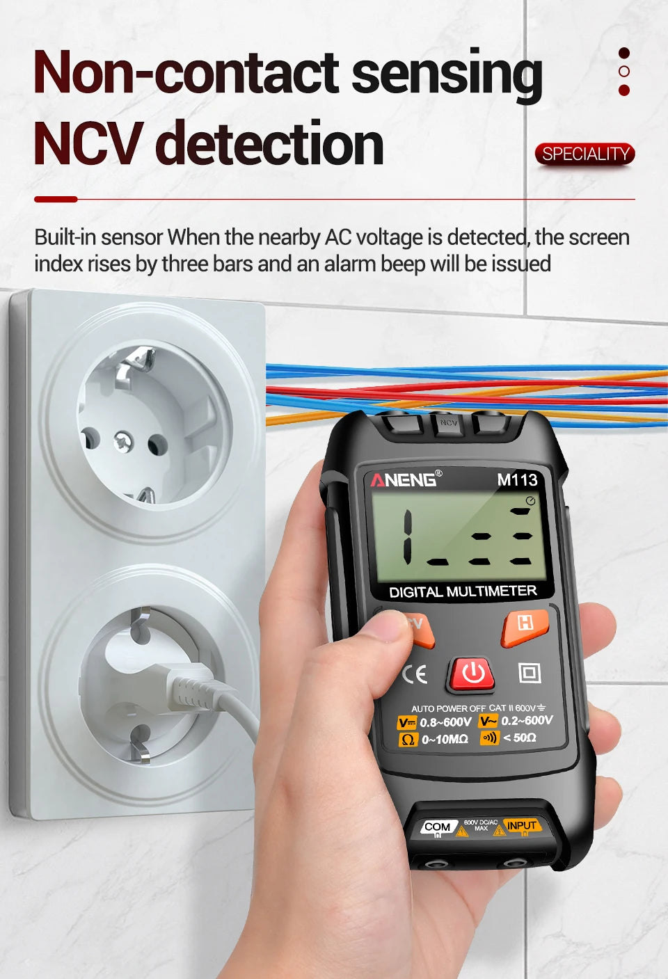 Mini Digital Multimeter AC/DC Voltage Meter 1999 Counts Multimetro Ohm NCV Electricity Tools Measuring Instruments