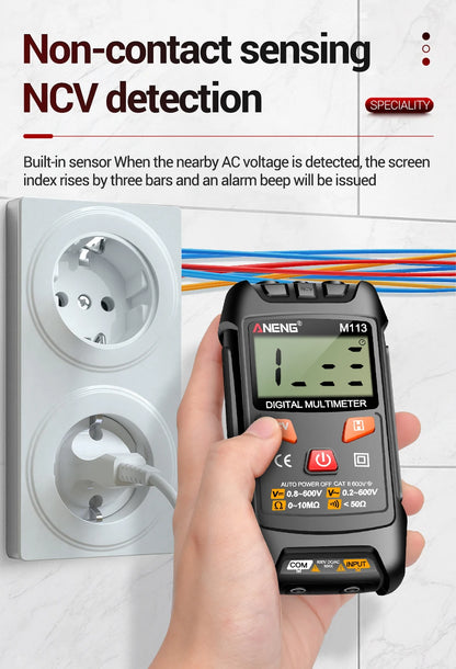 Mini Digital Multimeter AC/DC Voltage Meter 1999 Counts Multimetro Ohm NCV Electricity Tools Measuring Instruments