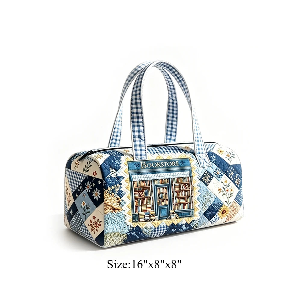 Cat Cow Print Quilted Duffel Bag for Unisex Travel Overnight Carry On Luggage Tote for Gym, Vacation, Sleepover, Book Lover Gift