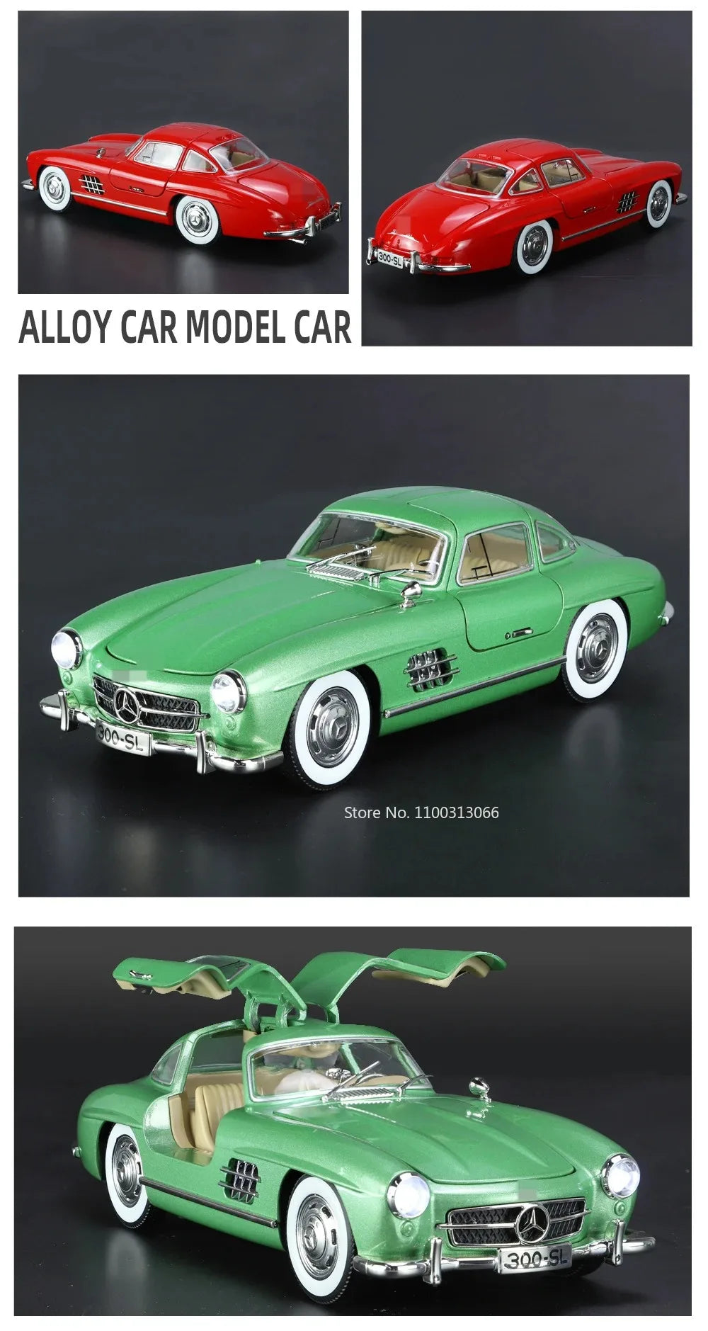 1:24 Scale 300SL GLE350 Toy Sports Car Model Music Light Pull Back Doors Opened Off-road Vehicle Models Ornament Gifts