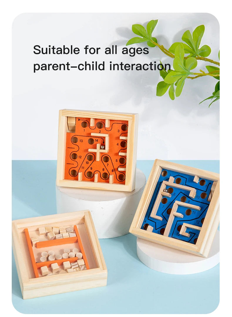 Wooden Balance Rolling Ball Maze Board Puzzle Game