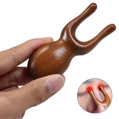 Eyes Facial Wood Gua Sha Tool, Natural Sandalwood Wooden Nose Guasha Massage Tools, Multifunctional Face Manual Massager Tools