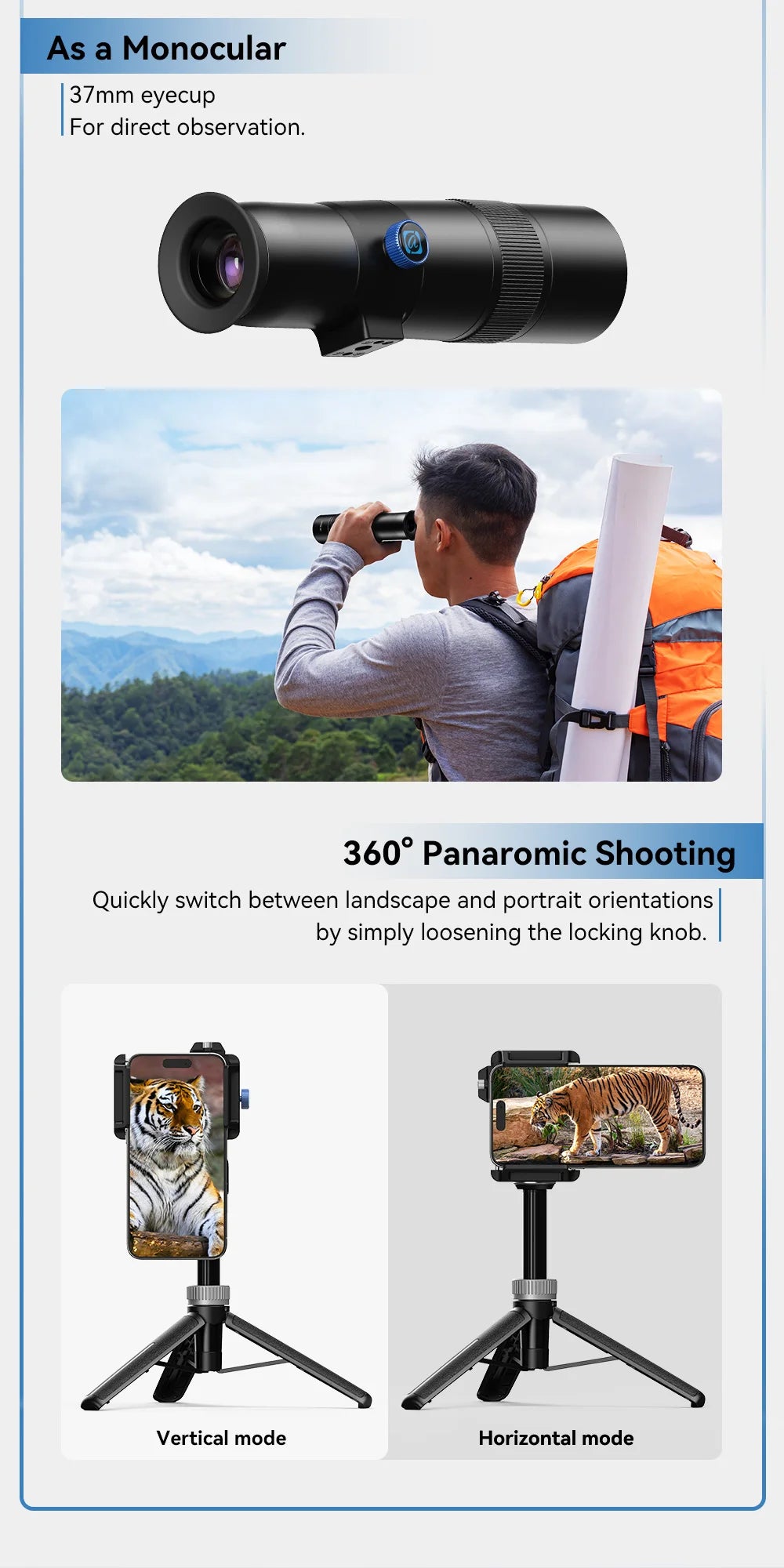 30X HD Mobile Phone Telephoto Lens with Tripod