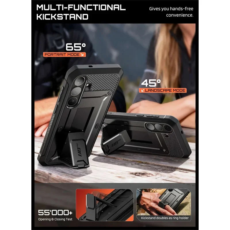 Rugged Phone Case with Screen Protector Kickstand and Belt Clip for Samsung Galaxy S26 FE