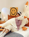 50-160cm Goose Stuffed Plush Cute Fluffy White Goose Plush Toy Kawaii Duck Sleep Pillow Cushion Soft Stuffed Animal Doll Gift