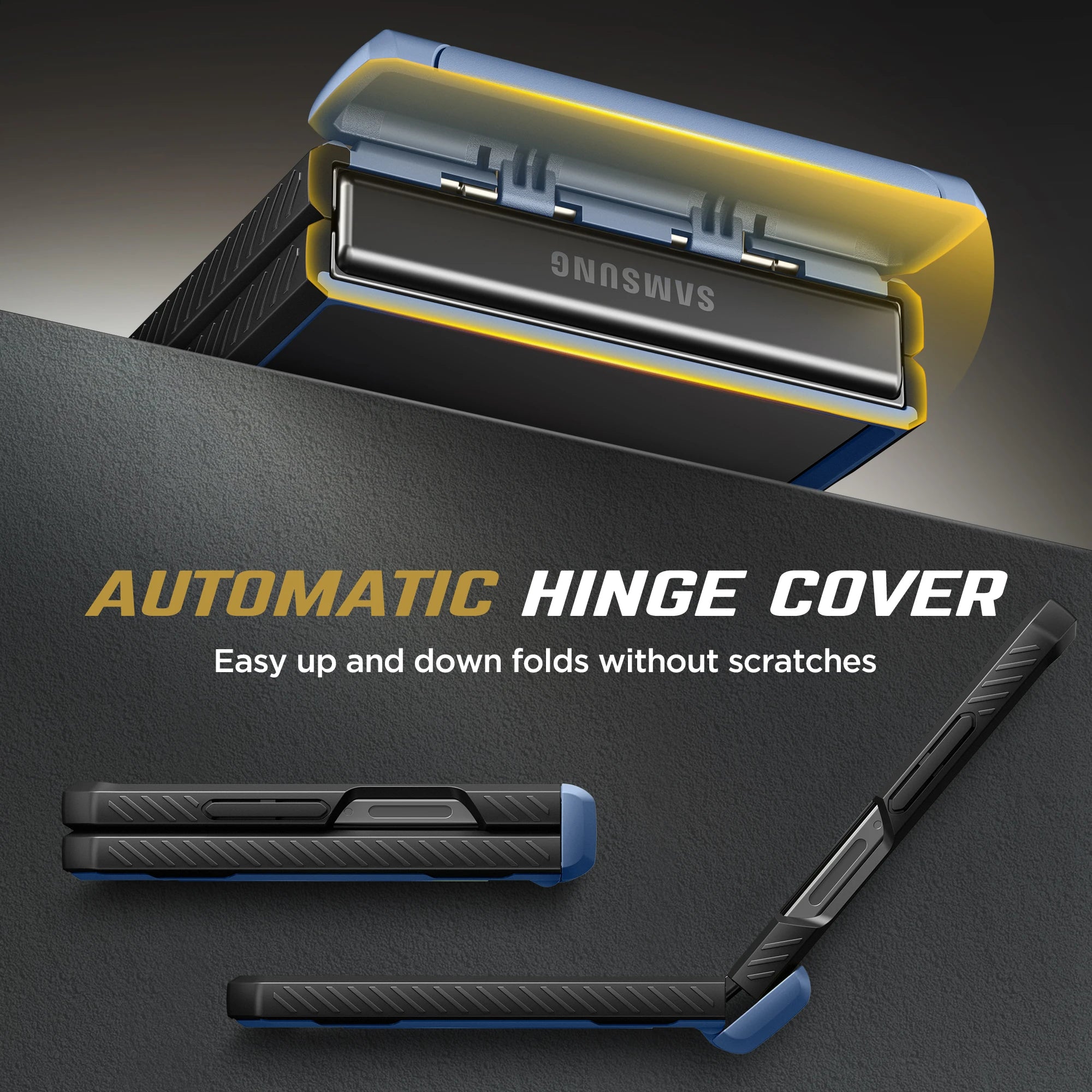 For Samsung Galaxy Z Flip 7 Case with 360° Spin  Ring Stand Built-in Privacy Screen Protector Full-Body Shockproof Cover