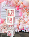 First Birthday Balloon Boxes For Party Decorations 1st Birthday Balloon Blocks Decor with ONE Letter Boy Girl Baby Shower Decor