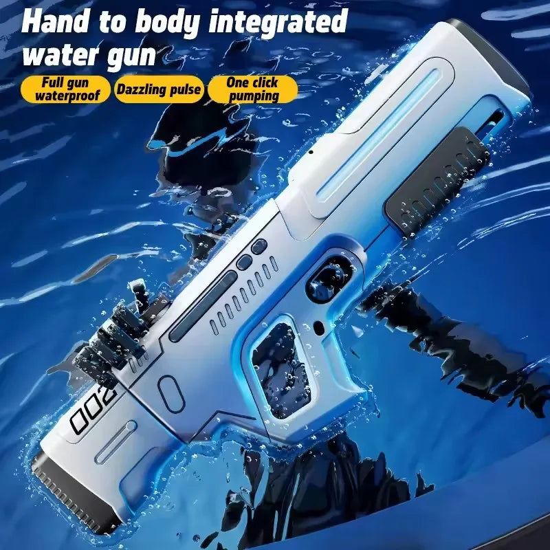 Pulse Continuous Firing Electric Water Gun Powerful Large Capacity Automatic Water Absorption Water Blaster