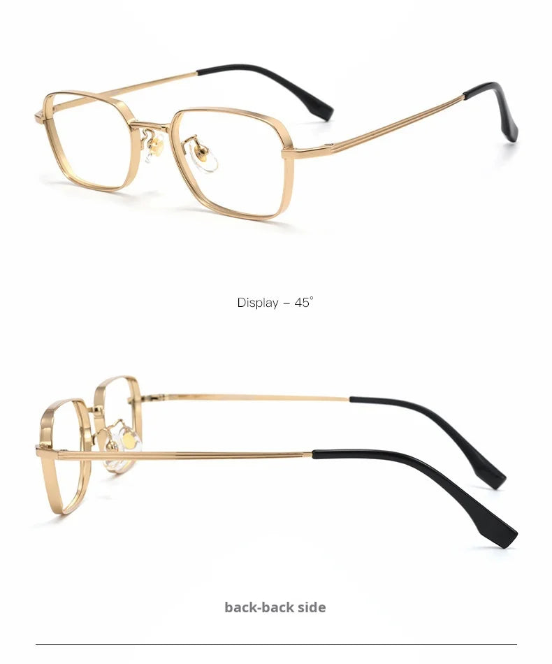 Small Square Lightweight Titanium Eyeglasses Frames
