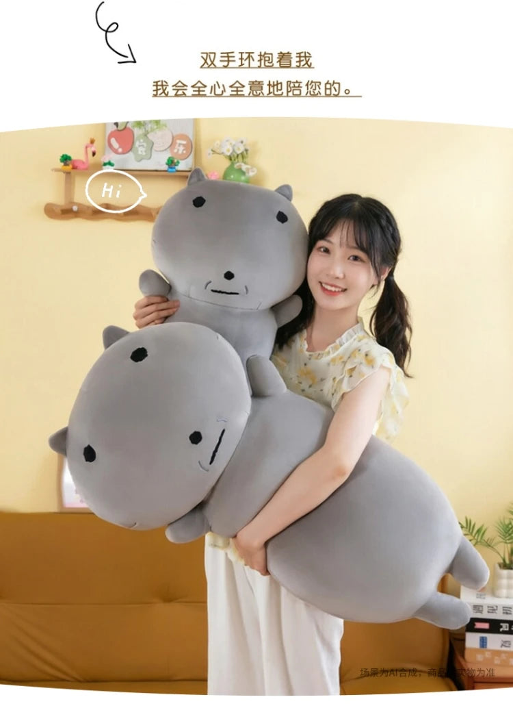 95cm Grey Cat Plush Toy Long Hugging Pillow