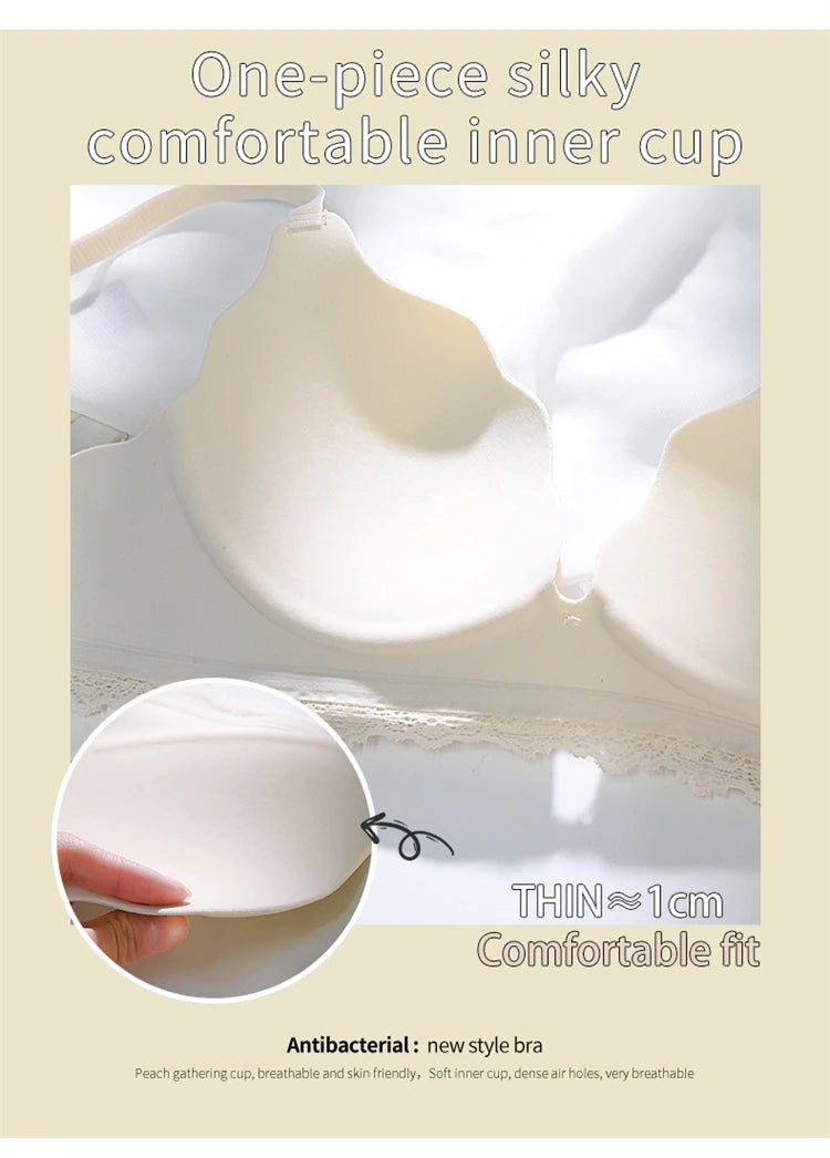 Women’s Brand Low-Cut Push-Up Bra – Soft, Comfortable Wireless Fashion Bralette