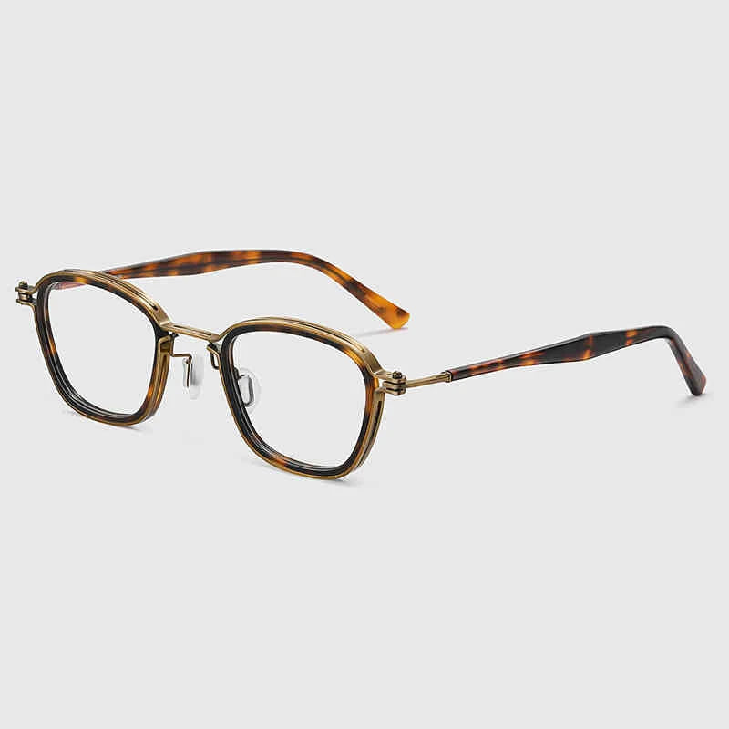 Vintage Square Titanium Acetate Eyeglasses Frame