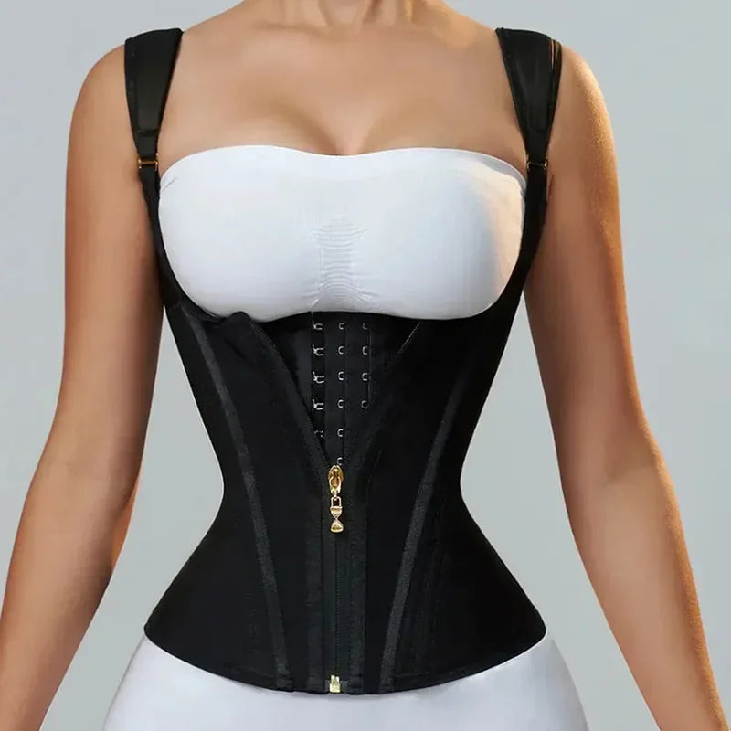 Fajas Colombianas Shapewear Women Double Compression Waist Trainer Corset Adjustable Zipper and Hook-eyes Flat Belly Body Shaper