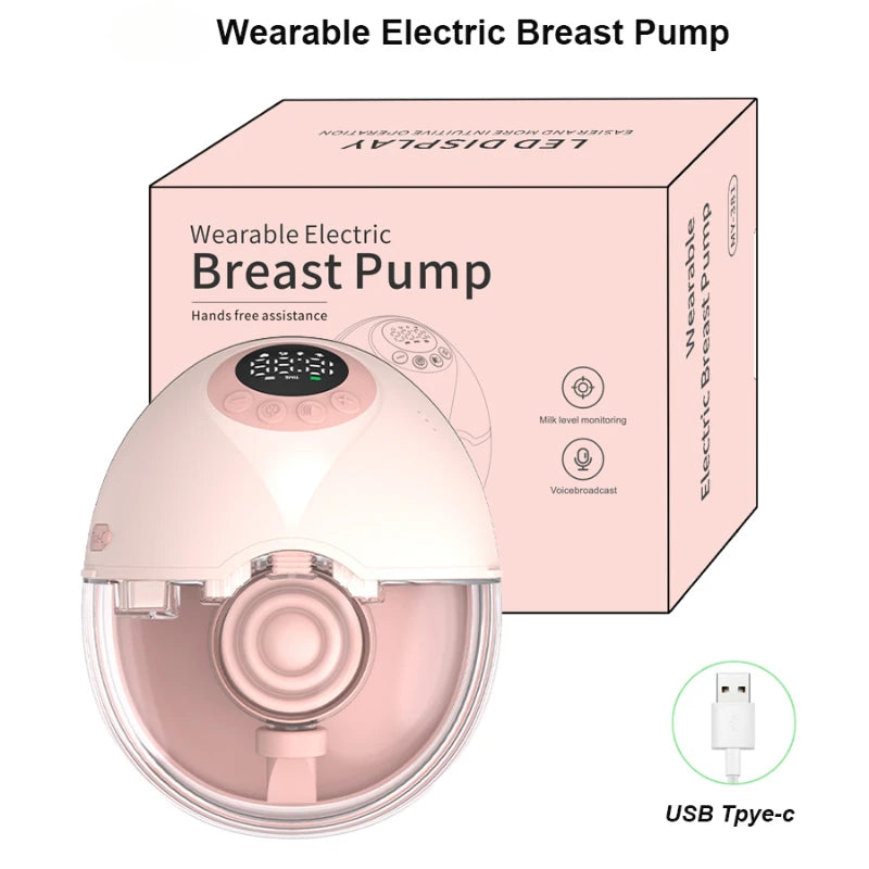 Wearable BPA-Free Wireless Bra Breast Pump with Cordless Bottle Design Wearable Silicone Flange Milk Manual Breast Pump