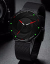 Minimalist Men's Fashion Watches Ultra Thin Stainless Steel Mesh Belt Quartz Wrist Watch Men Casual Leather Clock