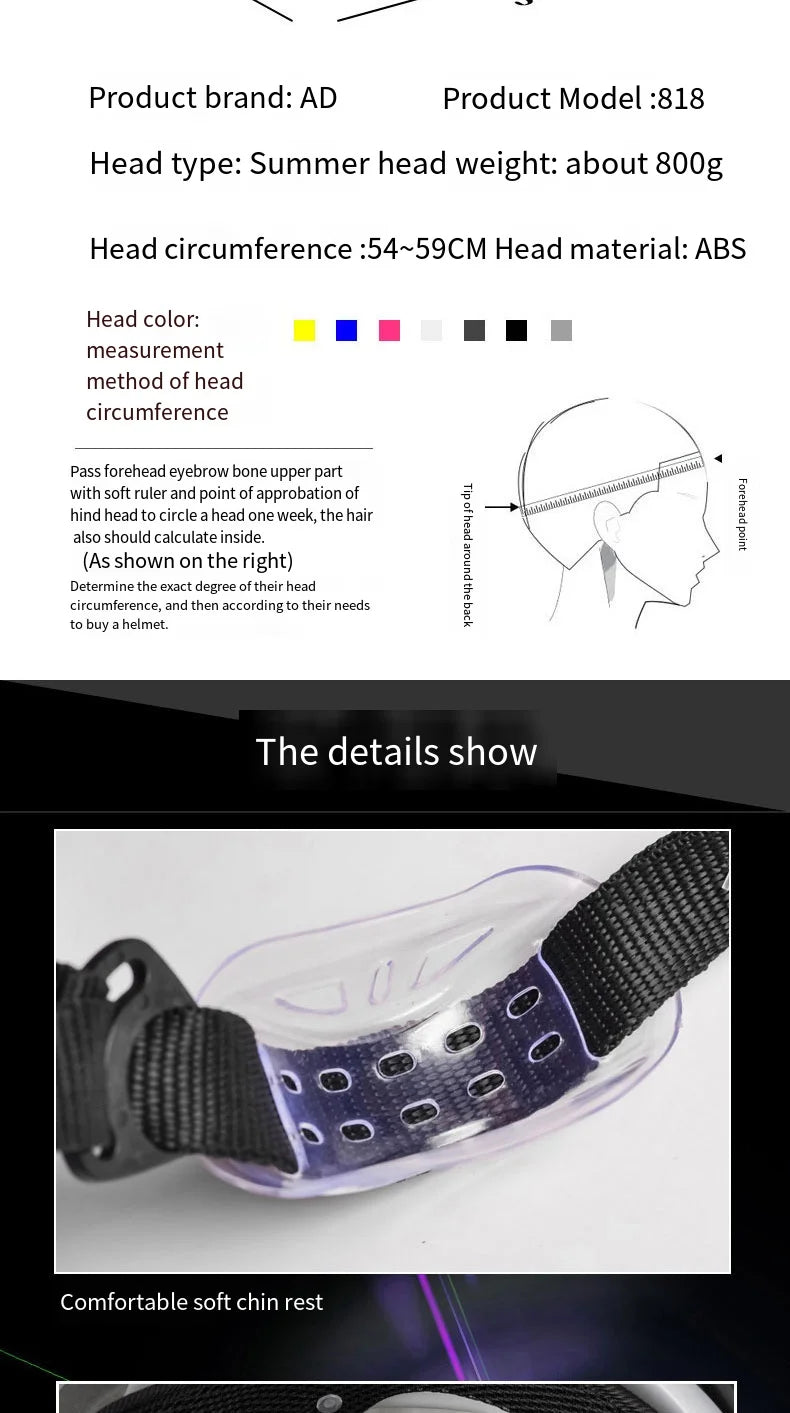 LED Motorcycle Half Helmet with Dual Visor Rechargeable Light