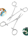 Stainless Steel Curved Tip and Straight Tip Forceps for Locking Clamp Hemostatic Forceps Arterial Forceps Clamp Fish Hook Pliers