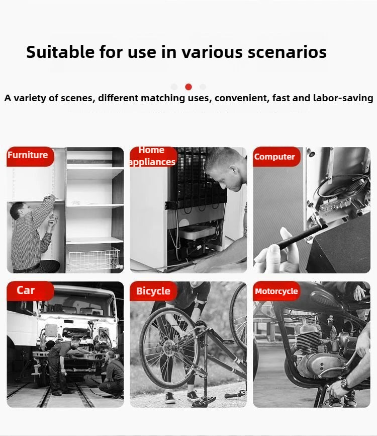 12pcs Flexible Shaft Movable Screw Rotating Ratchet Plum Blossom L-type Screwdriver, Full Set of Electric Universal Screwdriver