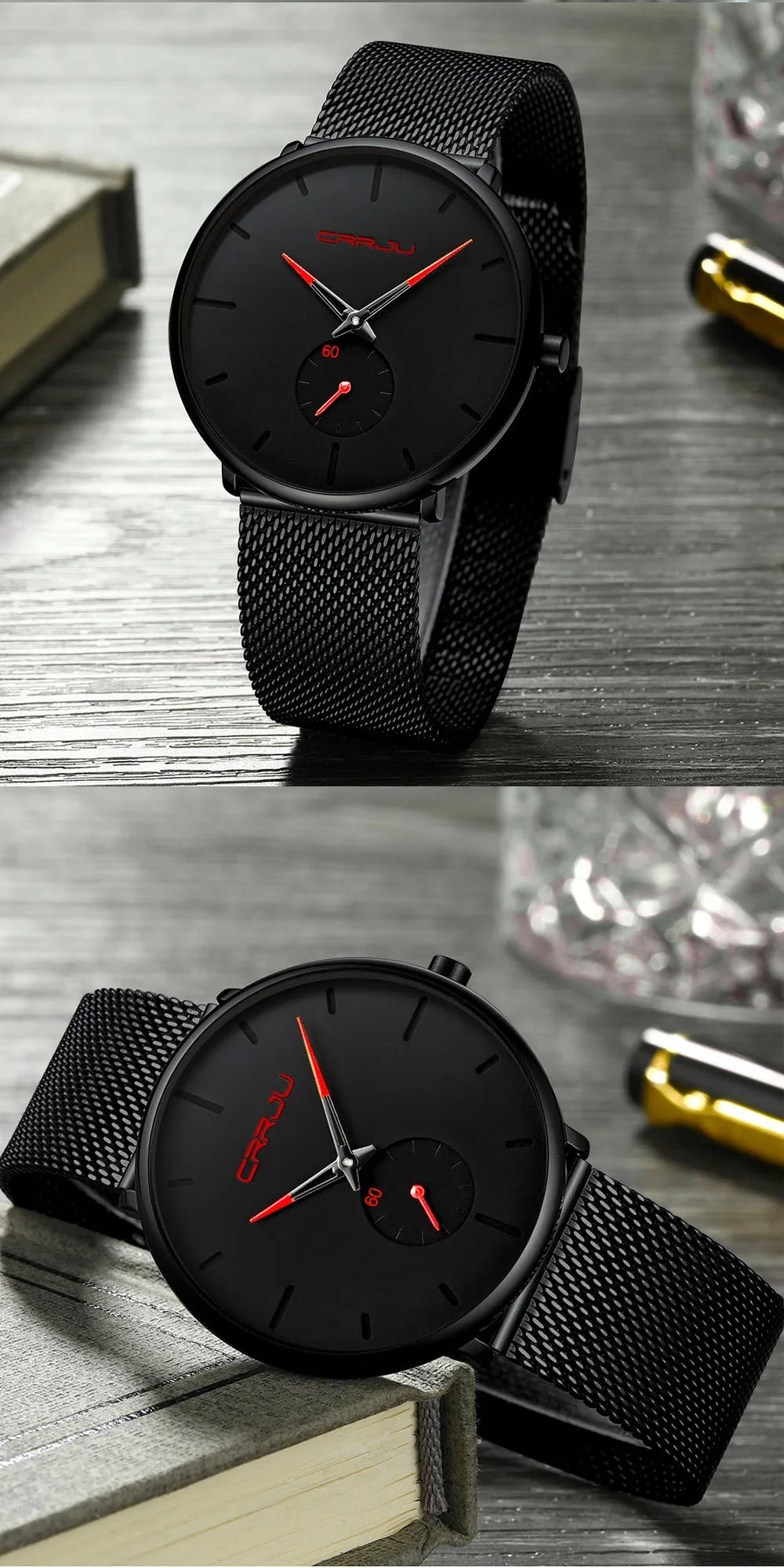Fashion Mens Watches Top Brand Luxury Quartz Watch Men Casual Slim Mesh Steel Waterproof Sport Watch Relogio Masculino