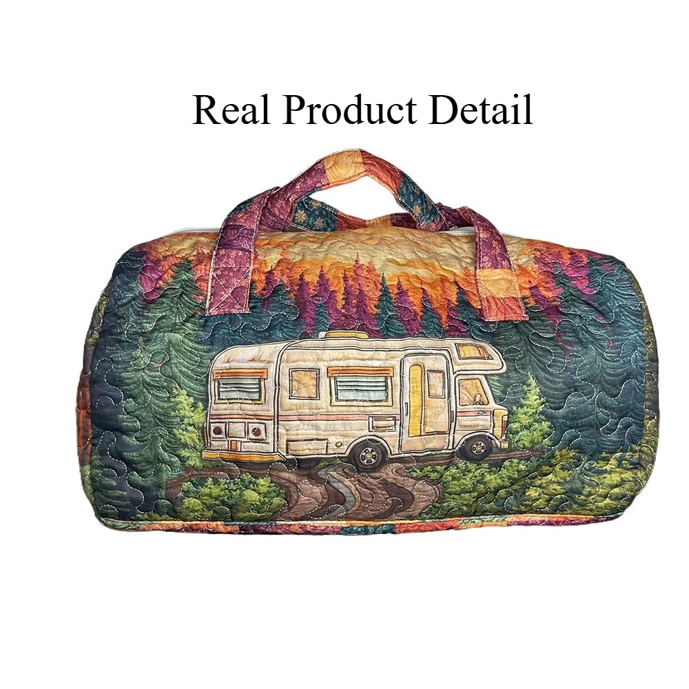 Quilted Travel Bag 3D Butterfly Flowers Print Large Capacity Carry On Duffle Bag for Women Weekend Luggage Overnight Bag