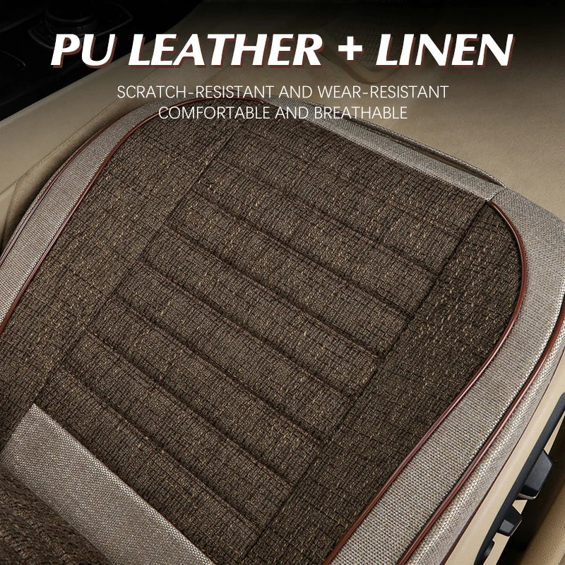 3D Linen Car Seat Covers Universal Leather Car Seat Cushion Full Surrounded Car Seat Pads Breathable Auto Chair Pads Protector