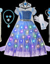 Frozen Elsa Role Playing Dress Light Up Kids Halloween Carnival Girls Birthday Elsa Princess Glowing Vestidos