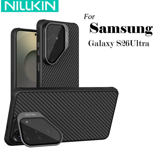 Magnetic Camera Protection Bracket Case for Samsung Galaxy S26 Ultra – PC + TPU Protective Phone Cover Black