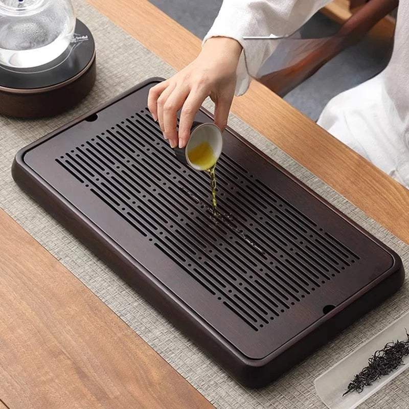 Home And Kitchen Wooden Tray Rectangle Bamboo Tea Tray For Chaban Tea Table Coffee And Tea Tools  Decorative Tray