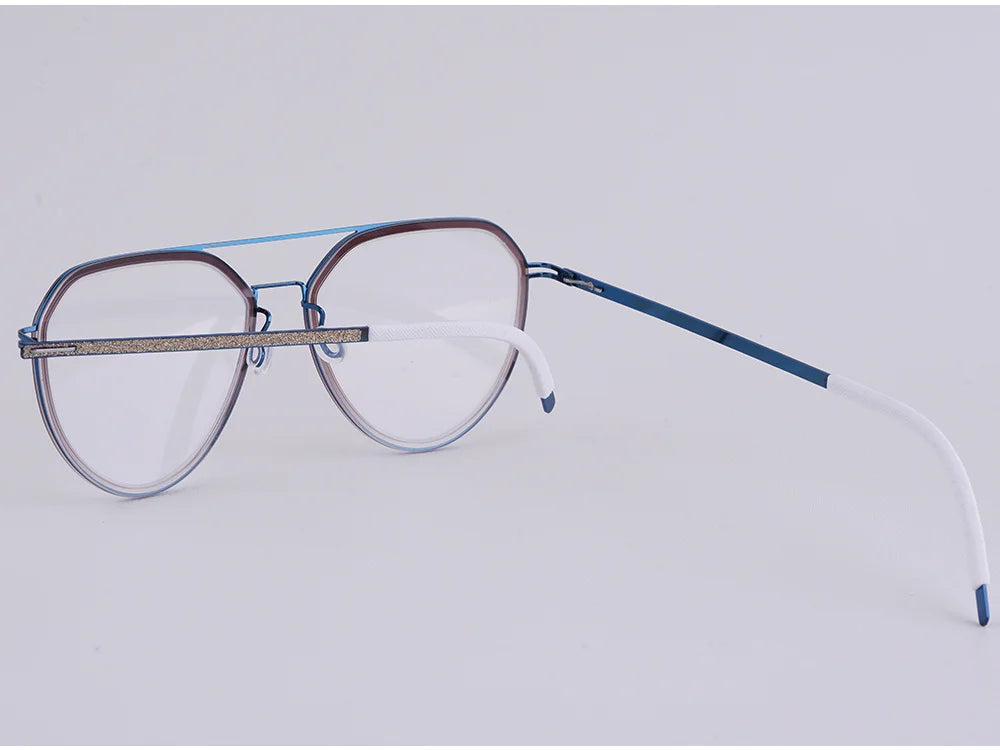 Oversized Pilot Titanium Double Bridge Eyeglasses Frame