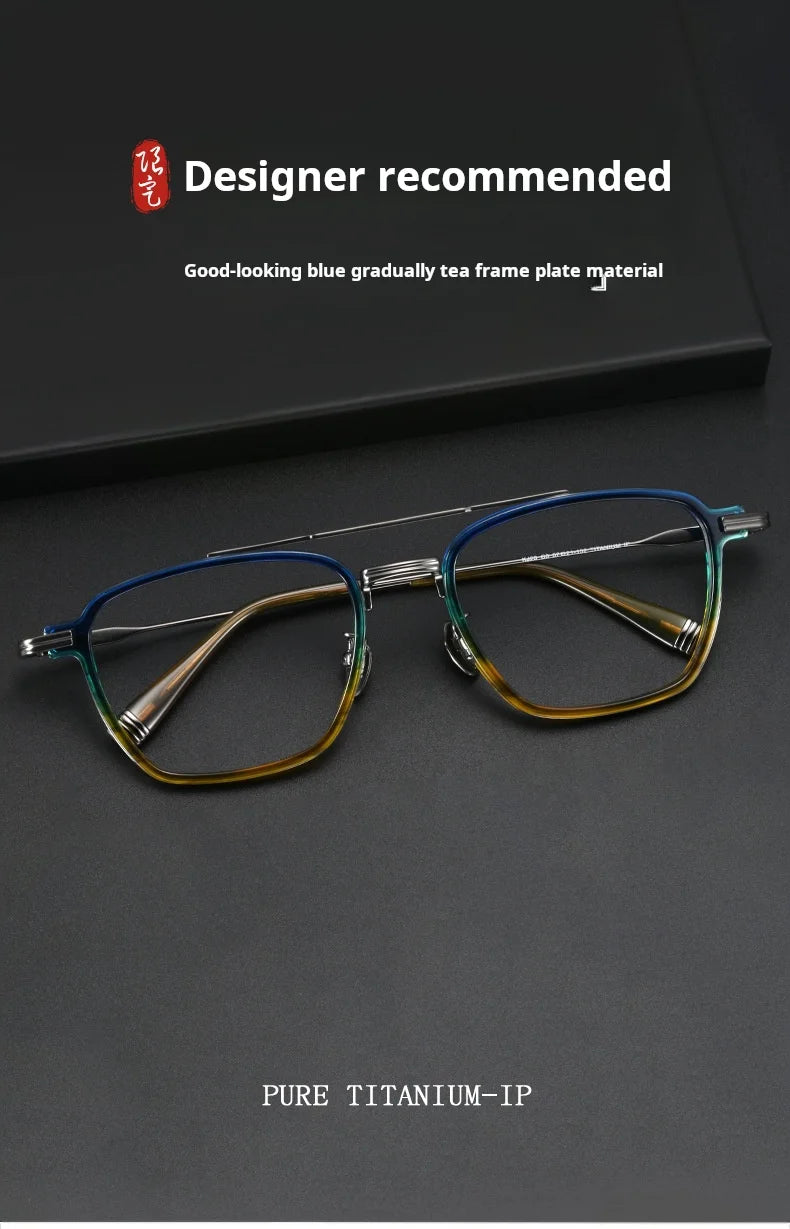 Luxury Lightweight Titanium Pilot Double Bridge Eyeglasses Frames