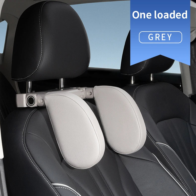Adjustable headrest in the rear of a car necessary for traveling and sleeping