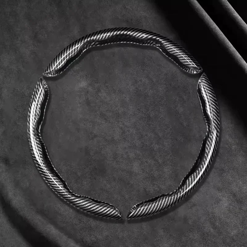 Carbon Fiber Silicone Car Steering Wheel Cover Anti Slip