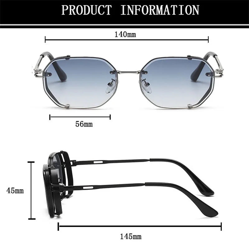 Steampunk Sunglasses For Men Punk Retro Trendy Vintage Fashion Glasses