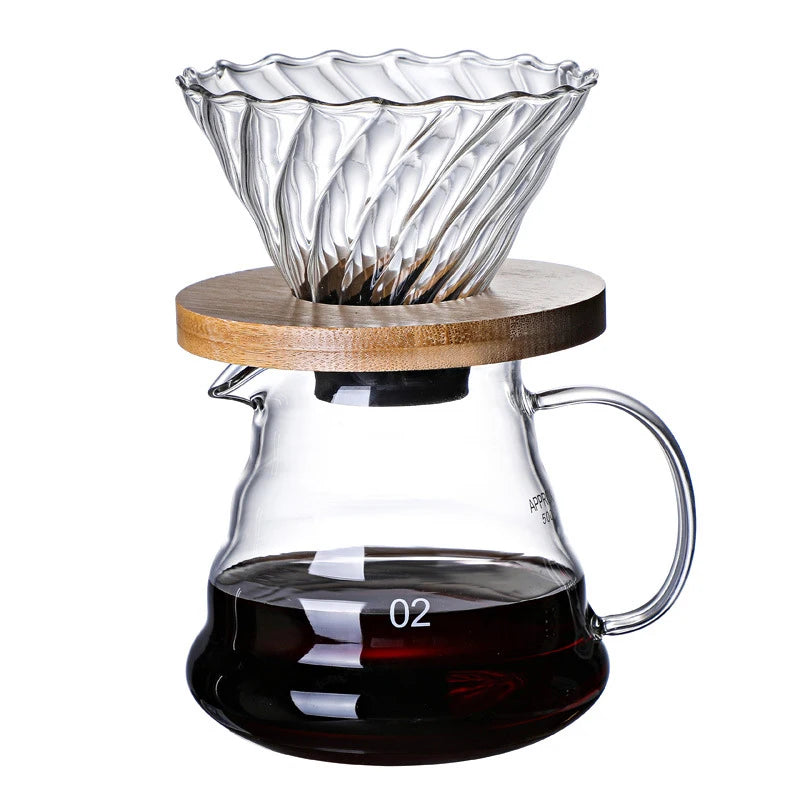 300/500/700ml Glass Coffee Pot With Filter Drip Brewing Hot Brewer Cloud Shaped Kettle Coffee Brewer Utensils Clear Teapot