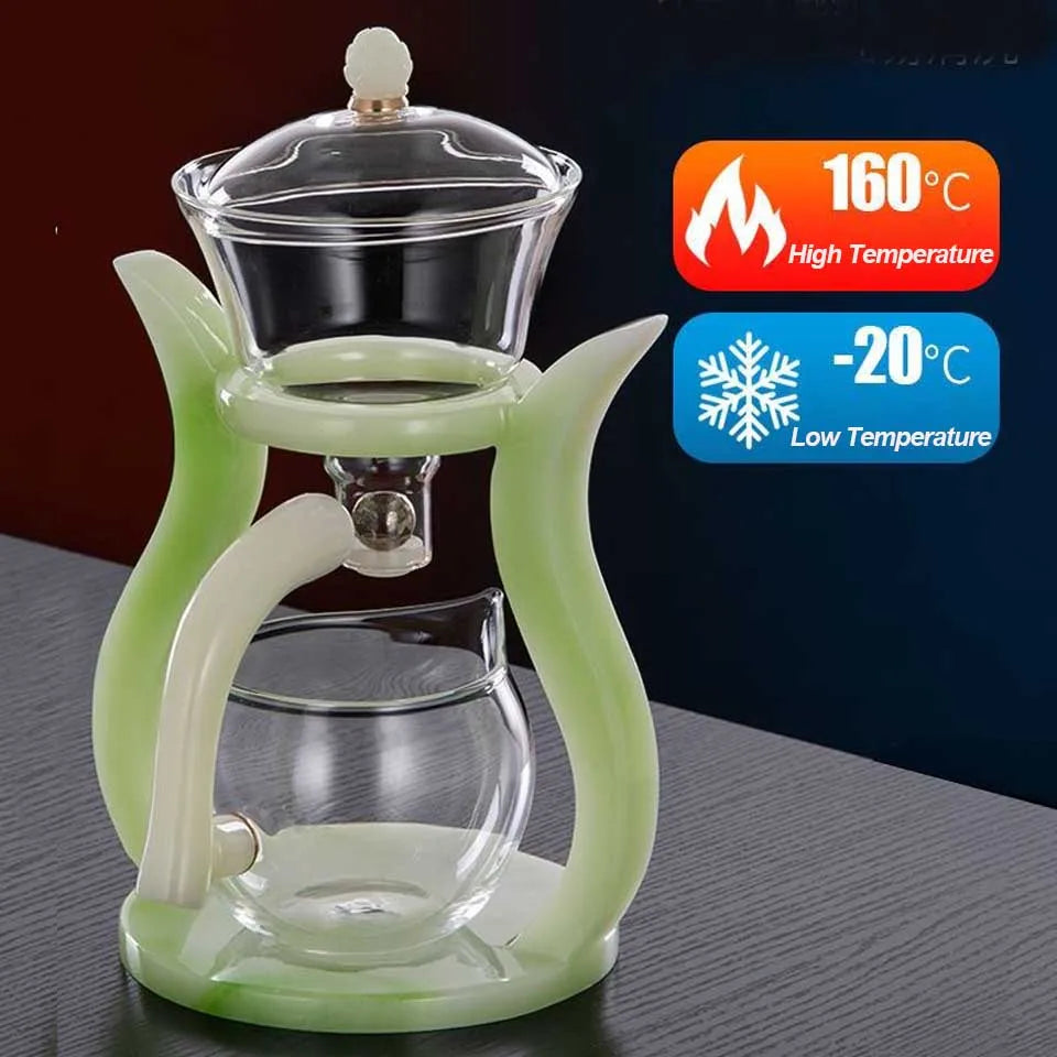 Artifact Lazy Kung Fu Tea Set Heat-resistant Glass Teapot Tea Infuser Coffee Automatic Magnetic Teaware Drinkware