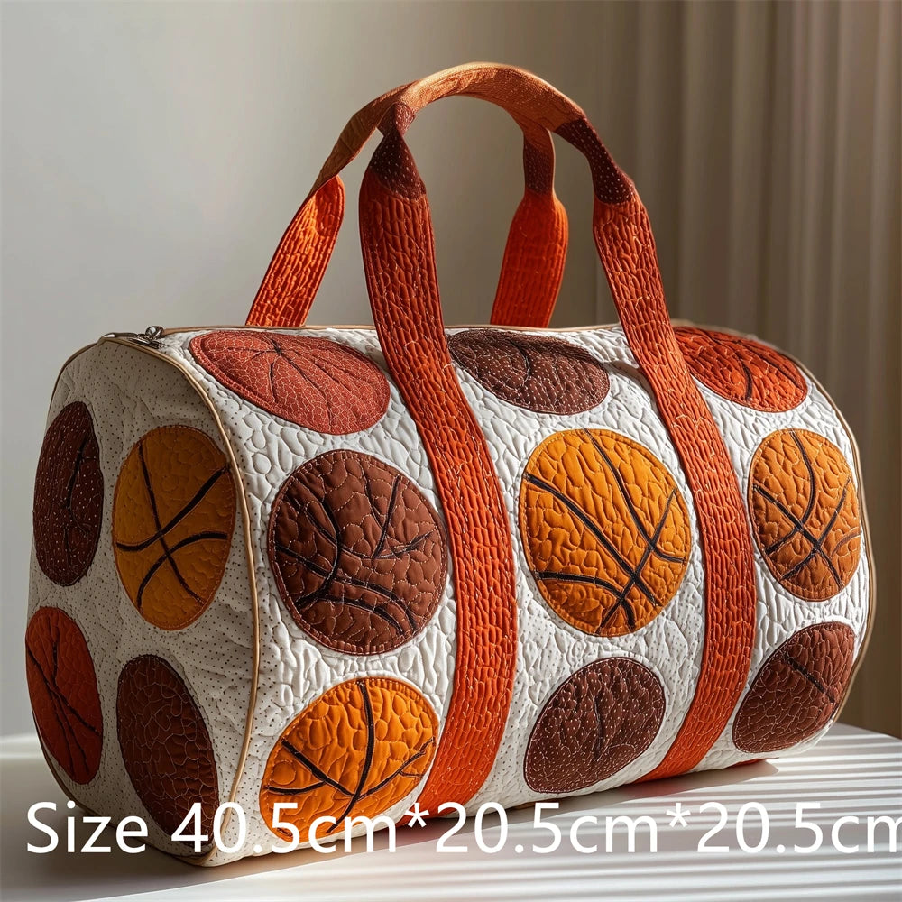 Basketball 3D Printed Quilted Duffel Bag Large Capacity Sport Travel Gym Bag Weekender Overnight Bag for Unisex Basketball Fans