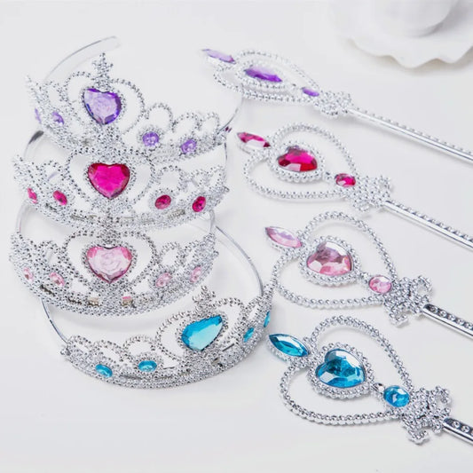 Girls Princess Crown Accessories Party Cosplay Elsa Anna Rhinestone Headband Hair Bands For  Hairbands Gifts Toys