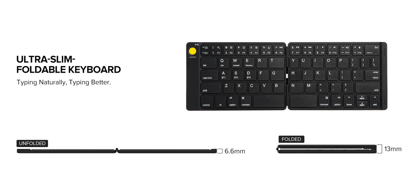 Folding Bluetooth Keyboard & Mouse Combo – Ultra Slim Portable Set