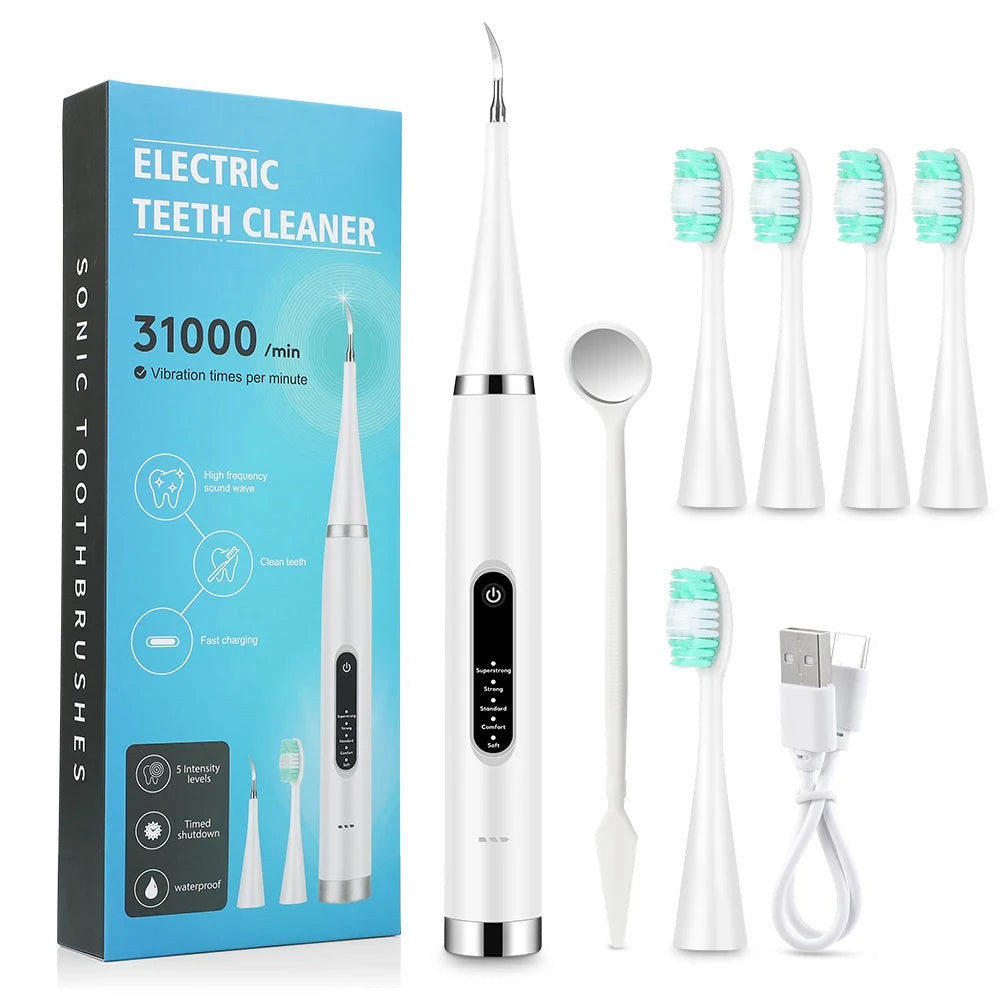 Electric Teeth Whitening Dental Calculus Scaler Plaque Coffee Stain Tartar Removal High Frequency Sonic Toothbrush Teeth Cleaner