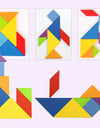 Colorful 3D Puzzle Wooden Toys High Quality Tangram Math Jigsaw Game Children Preschool Imagination Educational Toys for Kids