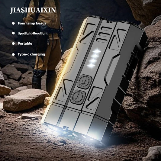 EDC-2 Portable LED Flashlight 2000LM Rechargeable Dual Switch Torch with Power Display