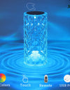 Crystal Table Lamp for Bedroom 16 Colors Touch/Remote Dimmable Night Light USB LED Bedside Diamond Rose Lamp