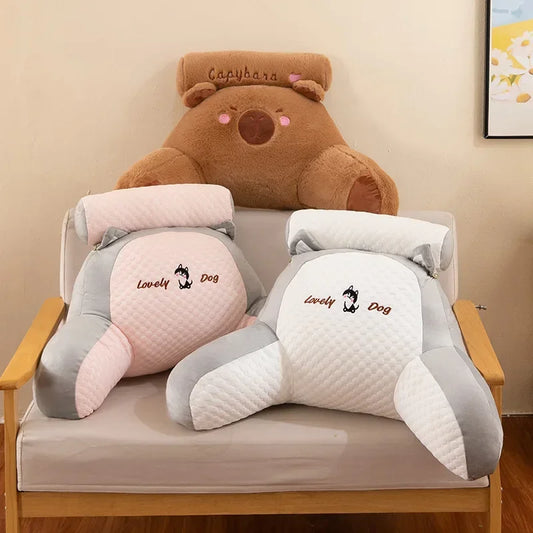 Kawaii Capybara Plush Pillow 70x50 cm Soft Backrest Cushion
